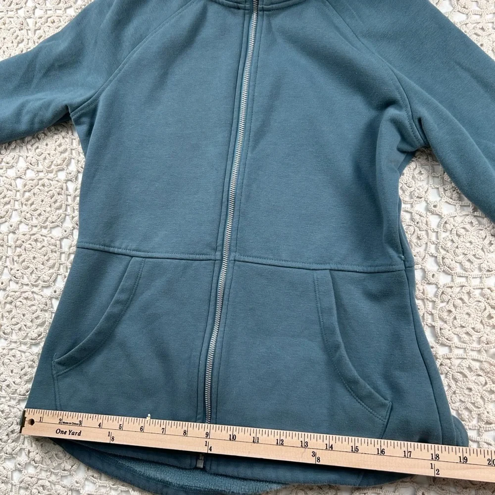 Skechers Blue Fleece Zip Up Jacket Women’s Medium Cozy Athleisure Graphic Back